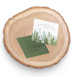 素朴水彩松の森のロゴ スクエア名刺