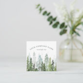 素朴水彩松の森のロゴ スクエア名刺 (スタンド正面)