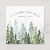 素朴水彩松の森のロゴ スクエア名刺 (正面)