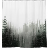 素朴水彩松林 シャワーカーテン (正面)