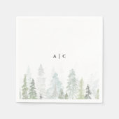 素朴水彩松結婚林 スタンダードカクテルナプキン (正面)