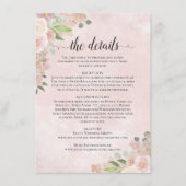 素朴水彩桃色フローラ結婚詳細 エンクロージャーカード (正面)