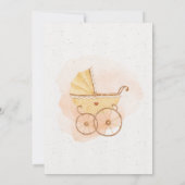 素朴水彩桃色ベビーシャワー招待状 招待状 (裏面)