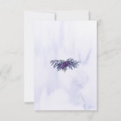 素朴水彩紫松林結婚林 出欠カード (裏面)