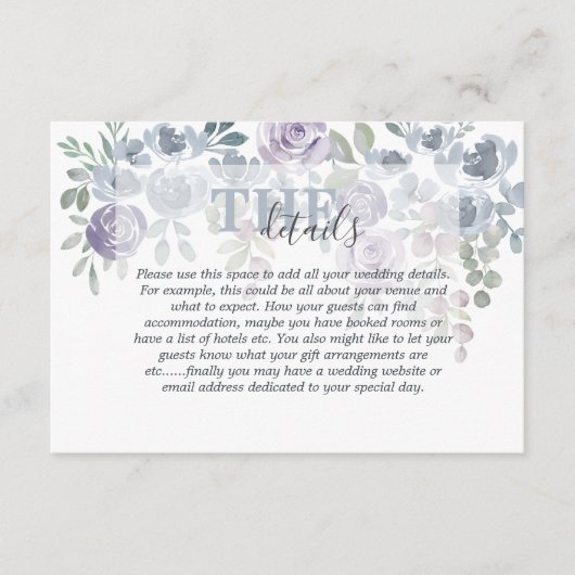 素朴水彩青フローラ結婚詳細 エンクロージャーカード (正面)