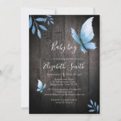 素朴水彩青蝶フローラバビシャワー 招待状 (正面)