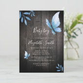 素朴水彩青蝶フローラバビシャワー 招待状 (スタンド正面)