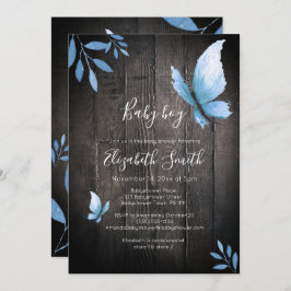 素朴水彩青蝶フローラバビシャワー 招待状