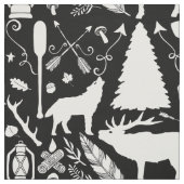 素朴水牛の鹿の矢印ウルフウッドランドパターン ファブリック (見本)