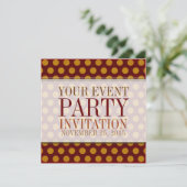 素朴水玉模様カスタムパーティの招待状 招待状 (スタンド正面)