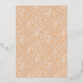 素朴水自然色レインボーベビーシャワー金ゴールド 箔招待状 (裏面)