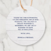 素朴水色ビーチ航海のフローラ結婚の フェイバータグ (裏面)