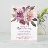 素朴水色フローラレースブライダルシャワー 招待状 (スタンド正面)