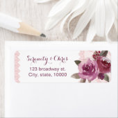 素朴水色フローラレース差出人住所 ラベル (インサイチュ)