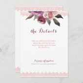素朴水色フローラレース結婚詳細 エンクロージャーカード (正面/裏面)