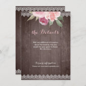 素朴水色フローラレース結婚詳細 エンクロージャーカード (正面/裏面)