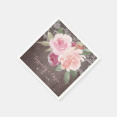 素朴水色フローラヴィンテージ結婚レース スタンダードカクテルナプキン (角)