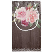 素朴水色フローラヴィンテージ結婚レース スモールペーパーバッグ (裏面)