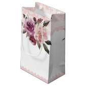 素朴水色フローラヴィンテージ結婚レース スモールペーパーバッグ (裏面アングル)