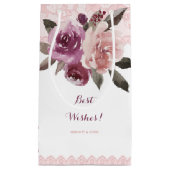 素朴水色フローラヴィンテージ結婚レース スモールペーパーバッグ (正面)