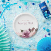 素朴水色フローラヴィンテージ結婚レース ペーパープレート (パーティー)