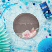 素朴水色フローラヴィンテージ結婚レース ペーパープレート (パーティー)