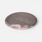 素朴水色フローラヴィンテージ結婚レース ペーパープレート (アングル)