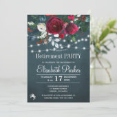 素朴水色フローラ冬季退職パーティー 招待状 (スタンド正面)