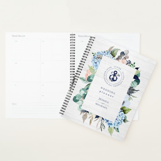 素朴水色フローラ航海のいかり結婚の プランナー手帳 (ディスプレー)