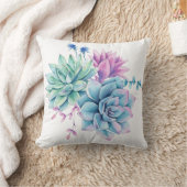 素朴水色多肉性装飾用クッション クッション (ブランケット)