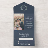 素朴水葉色結婚の オールインワン招待状 (内側)