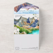 素朴氷河レイクマウンテン結婚ズ オールインワン招待状 (外側)