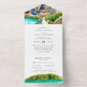 素朴氷河レイクマウンテン結婚ズ オールインワン招待状 (内側)