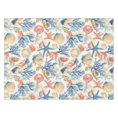 素朴沿岸 – 貝類、ヒトデ、リーフ(10) テーブルクロス (正面(横))