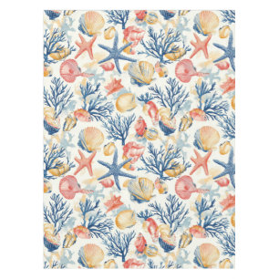 素朴沿岸 – 貝類、ヒトデ、リーフ(10) テーブルクロス