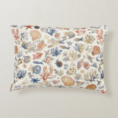 素朴沿岸 – 貝類、ヒトデ、リーフ(12) アクセントクッション (裏面)