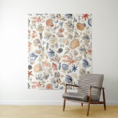 素朴沿岸 – 貝類、ヒトデ、リーフ(12) タペストリー (インサイチュ)