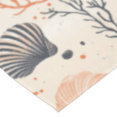 素朴沿岸 – 貝類、ヒトデ、リーフ(13) テーブルクロス (アングル)