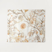 素朴沿岸 – 貝類、ヒトデ、リーフ(14) タペストリー (正面(横))