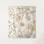 素朴沿岸 – 貝類、ヒトデ、リーフ(14) タペストリー (正面)