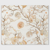 素朴沿岸 – 貝類、ヒトデ、リーフ(14) ラッピングペーパー (フラット)