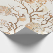 素朴沿岸 – 貝類、ヒトデ、リーフ(14) ラッピングペーパー (角)