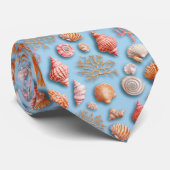 素朴沿岸 – 貝類、ヒトデ、リーフ(15) ネクタイ (ロール)