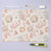 素朴沿岸 – 貝類、ヒトデ、リーフ(16) 薄葉紙 (クラフト)