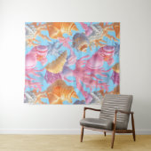 素朴沿岸 – 貝類、ヒトデ、リーフ(18) タペストリー (インサイチュ(横))