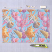 素朴沿岸 – 貝類、ヒトデ、リーフ(18) 薄葉紙 (クラフト)