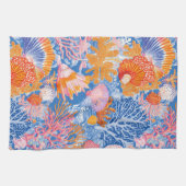 素朴沿岸 – 貝類、ヒトデ、リーフ(19) キッチンタオル (横)