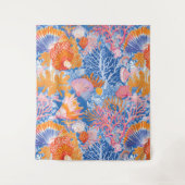 素朴沿岸 – 貝類、ヒトデ、リーフ(19) タペストリー (正面)