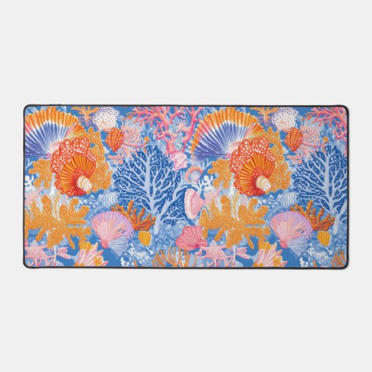 素朴沿岸 – 貝類、ヒトデ、リーフ(19) デスクマット (正面)