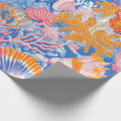 素朴沿岸 – 貝類、ヒトデ、リーフ(19) ラッピングペーパー (角)
